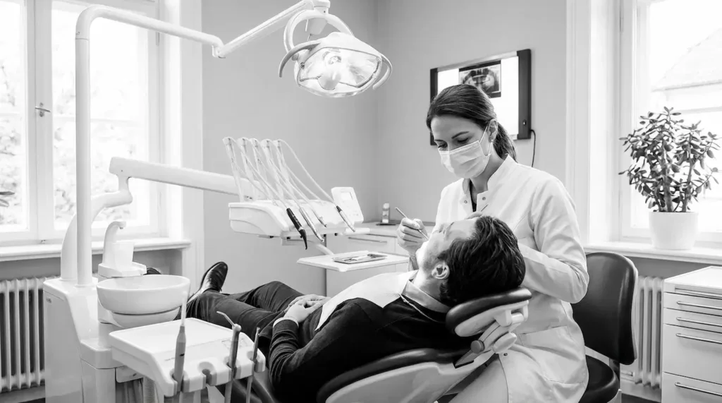 Contabilidade para dentistas — dentista em atendimento no consultório